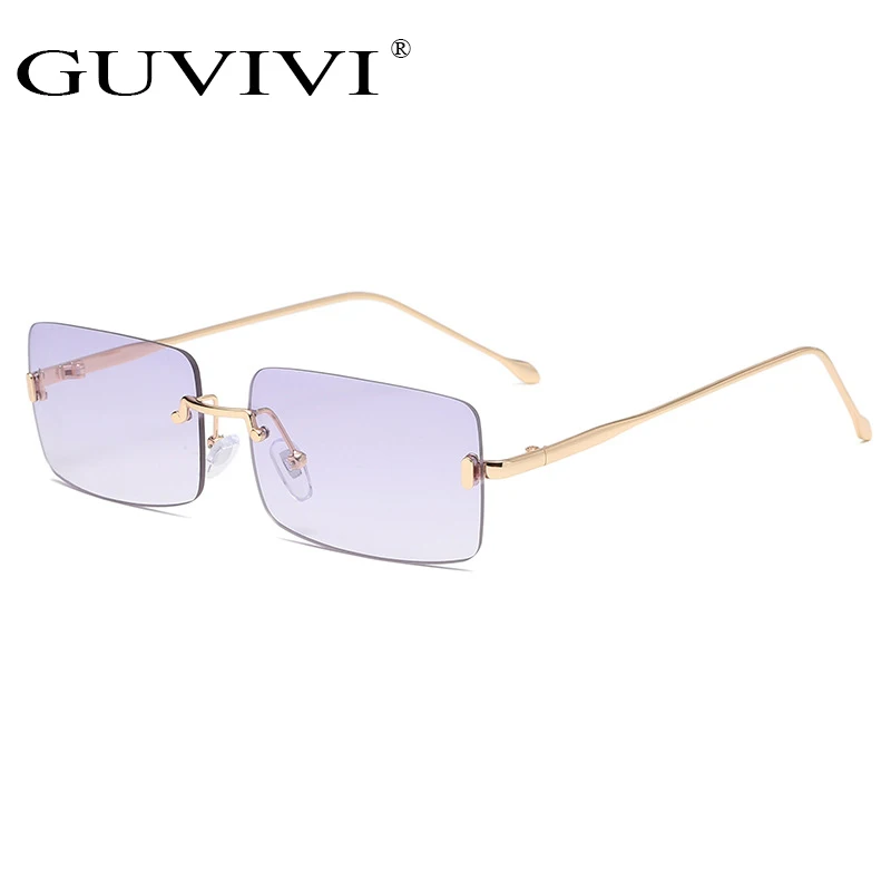 

Guvivi Fashion frameless Metal rice nail sunglasses Men and women Trend square Street shooting wild sunglasses