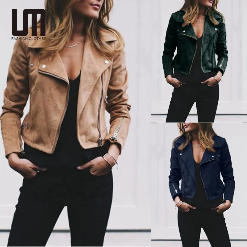 Liu Ming New Wholesale Winter Women Outwear  PU Leather Zip Biker Short Punk Jacket Plus Size 5XL Coat