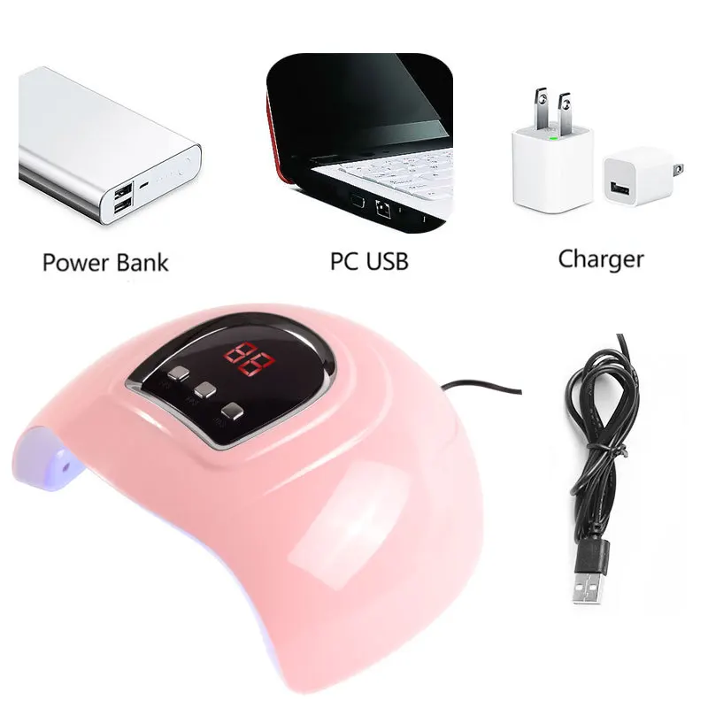 

Nail Dryer LED UV Nail Lamp With Sensing Manicure Pedicure Salon Tool for Curing All Gel Nail Polish, Pink