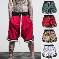 

Summer Solid color mesh compression quick-drying shorts men's sweatpants gyms Fitness Men shorts slim fit clothes