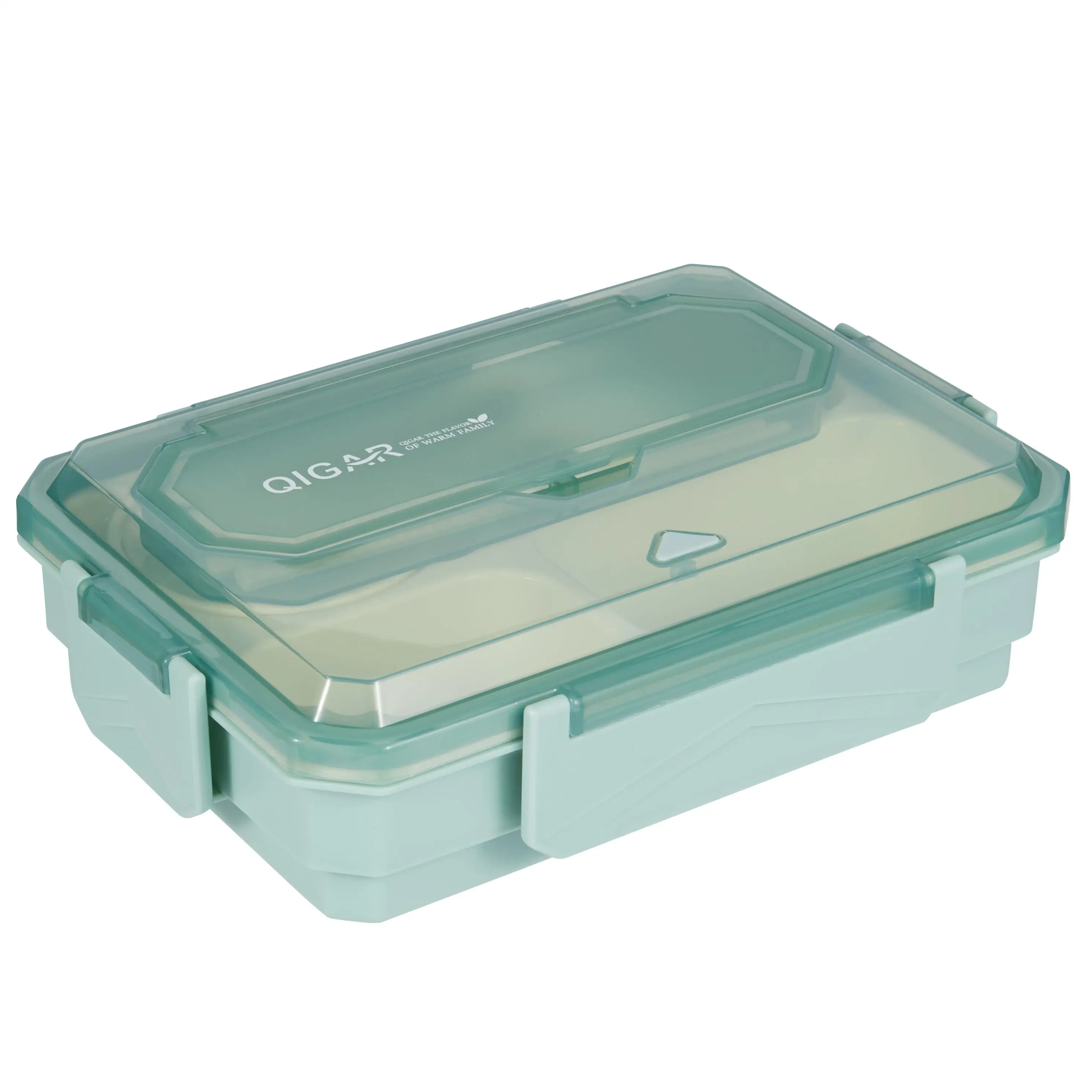 

Promotional compartments lunch box Eco friendly pp bento box take away tiffin box with tableware