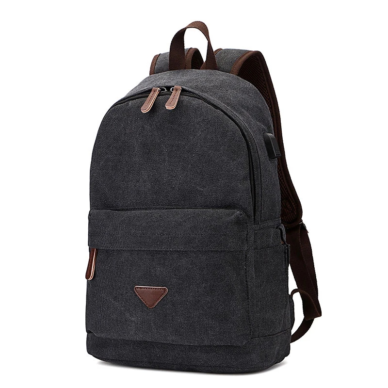 

Black laptop school backpacks custom canvas haversack