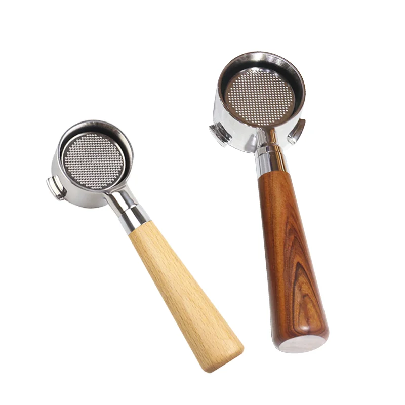 

Eco-friendly Wood Handle Stainless Steel Coffee 51mm Portafilter Bottomless