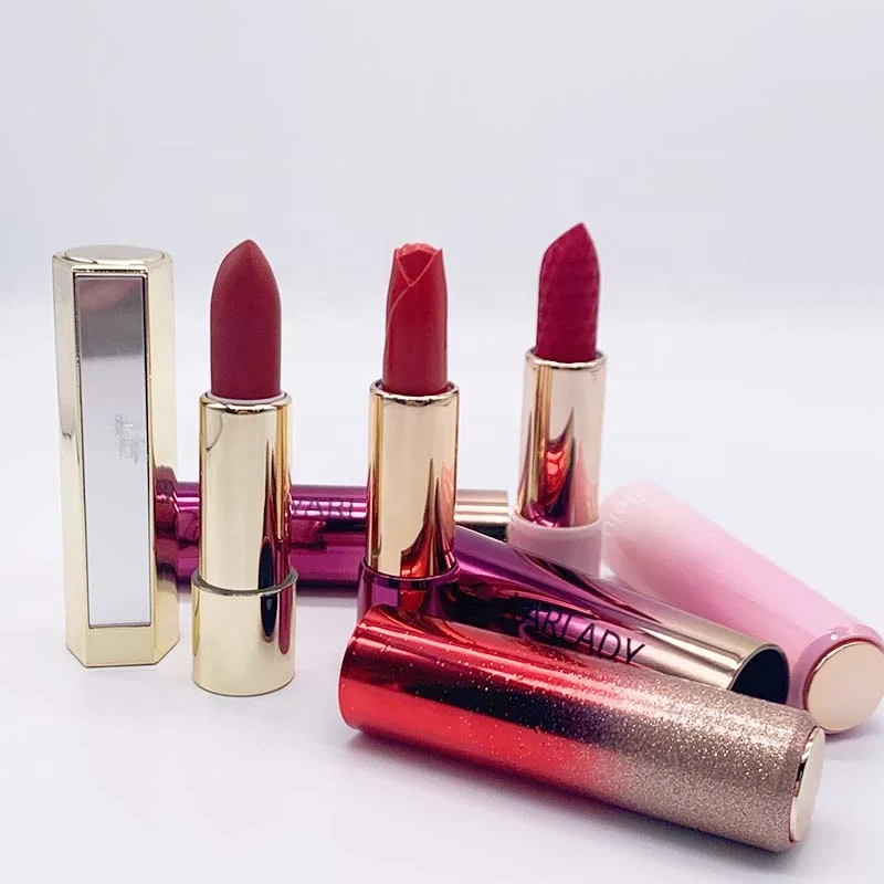 

Professional Cosmetic Suppliers High Quality Luxury Purple Red Matte Private Velvet Matt Lipstick