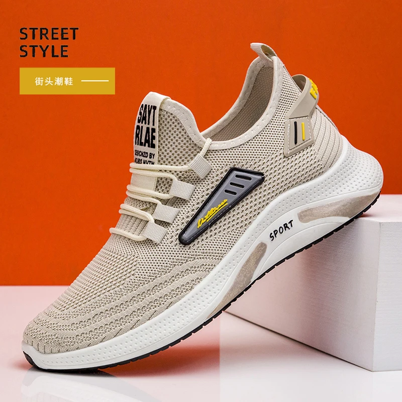 

Yeezy Sport Shoes Mesh Sport Casual Sneakers 04 New Soft Light Fashion Style Breathable Flying Kinted Mesh for Men EVA White