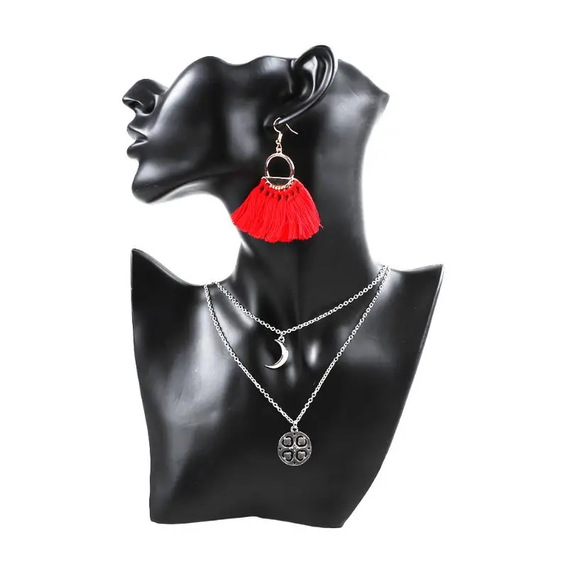 

Resin Material Jewelry Showcase Rack Creative Earrings Necklace Figurine Display Stand Necklace Pendant Bust Displays Holder, As the picture shown