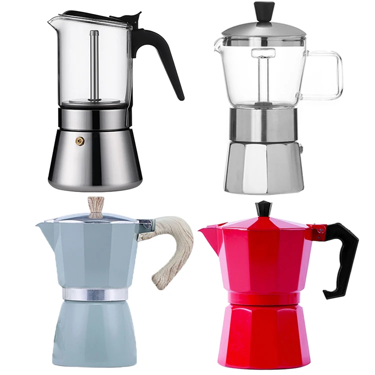 

Heat-resistant factory price LFGB certification aluminium coffee maker moka pot