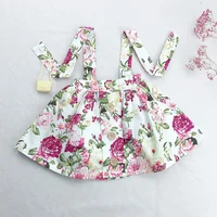 

2020 Cute 1-4T Newborn Kids Baby Girls Floral Dress Clothing Princess Bib Strap Suspender Dress Summer Party Clothes