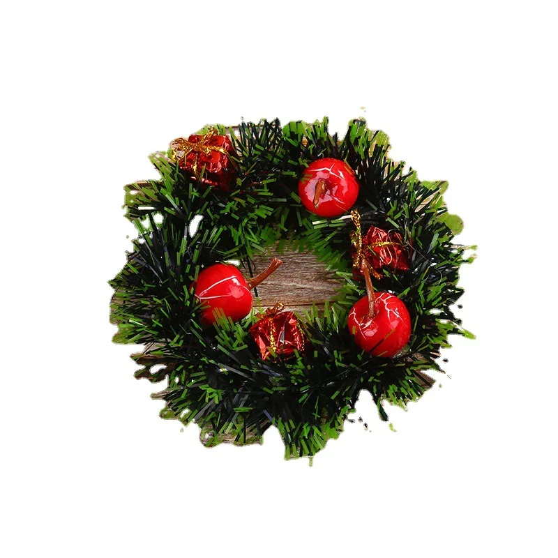 

Christmas Ornaments 12cm Christmas Wreath Flower Cane Circle Christmas Tree Pendant Mini Wreath