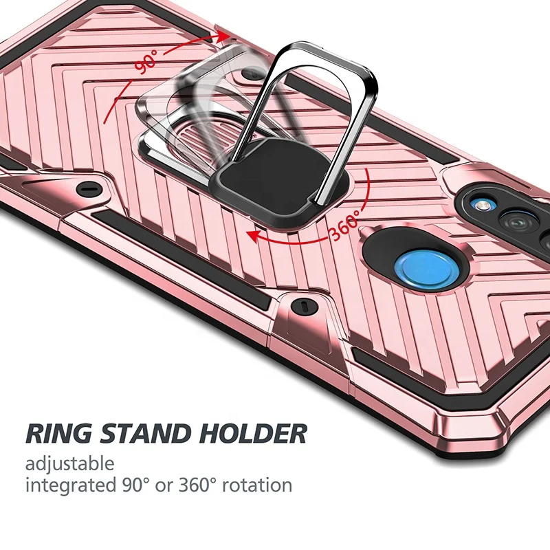 

Military Grade 2 in 1 Shockproof PC Bumper Car Bracket Mobile Phone Accessories for Huawei P30 Lite Case, Black, red, rose gold, silver, army green, blue, green