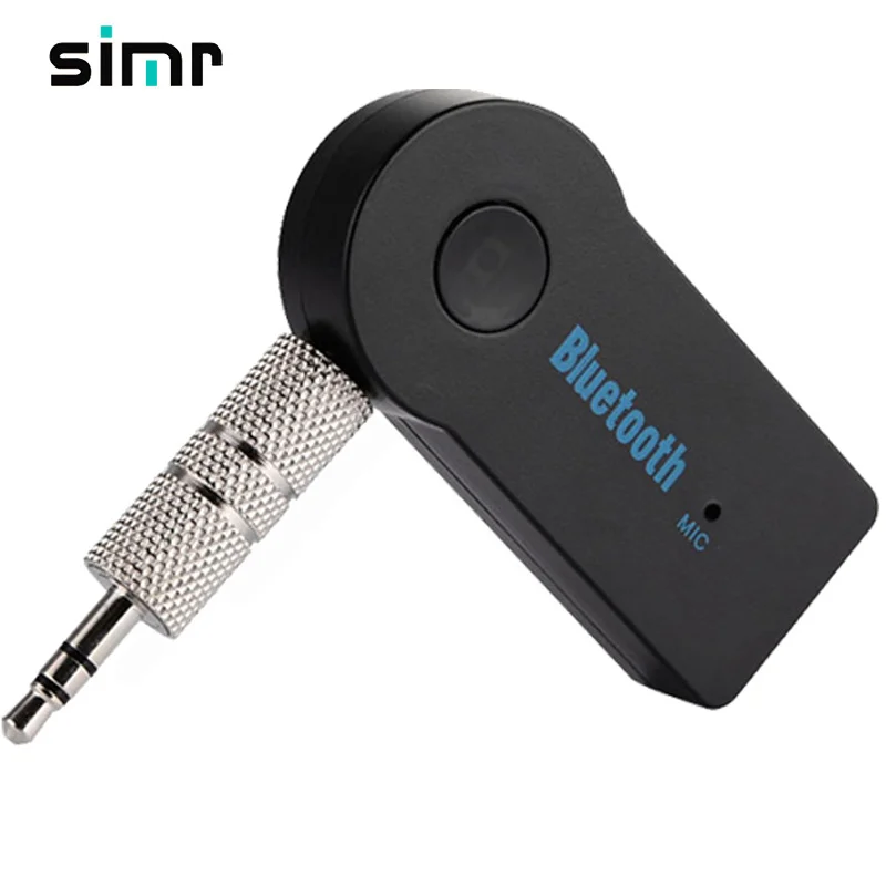 

simr BT 5.0 wireless Music Car Receiver Adapter 3.5mm Handsfree AUX wireless audio bluetooth receiver, Black