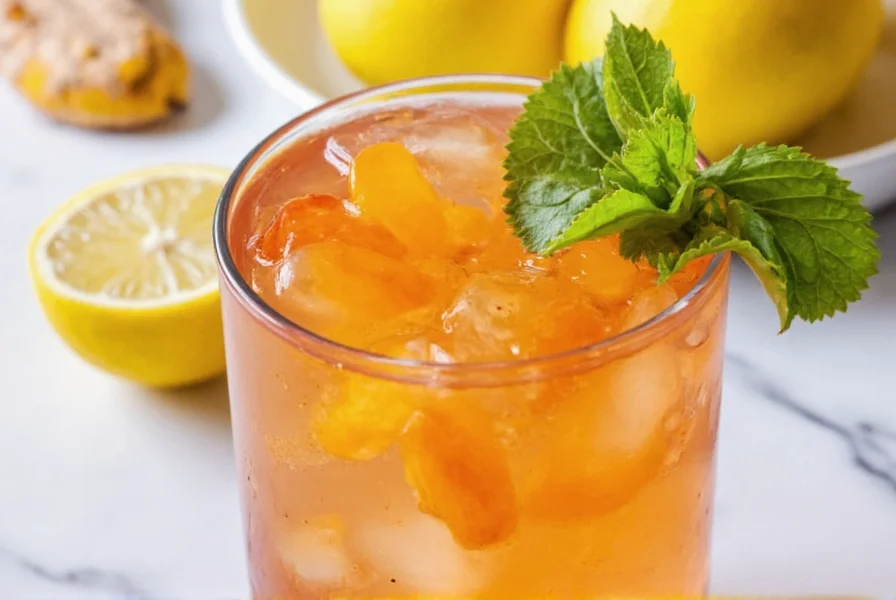 Person drinking cayenne pepper lemon water as part of a healthy morning routine with fruits and vegetables