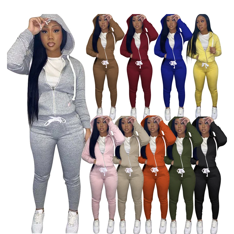 

Winter Autumn Plain Leggings Women Sweatpants And Hoodie Set Custom Sweat Pants And Hoodie Set Women Hoodies With Jogers Set