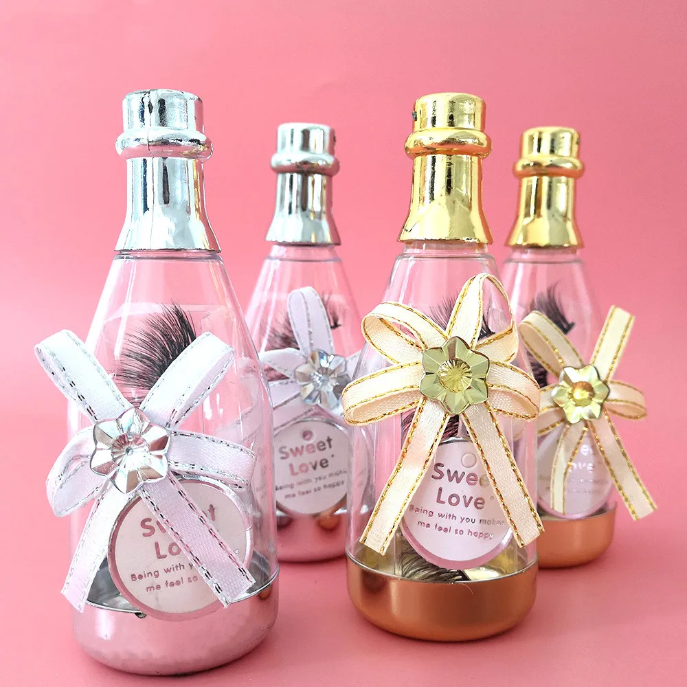 

High quality mink false mink eyelash vendor with wine bottle eyelash packaging