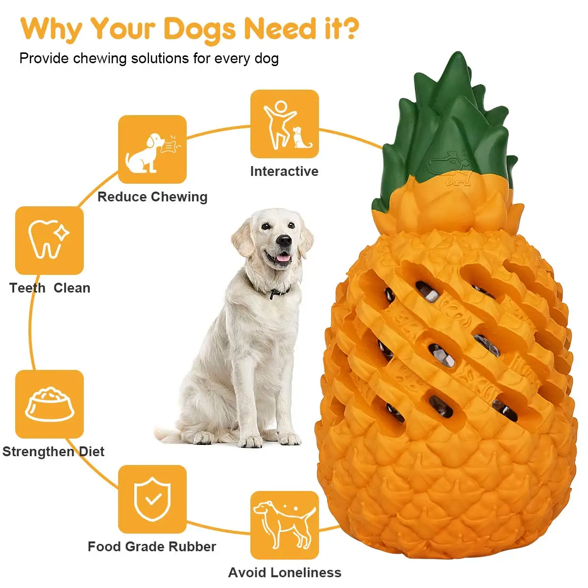 rubber pineapple dog toy