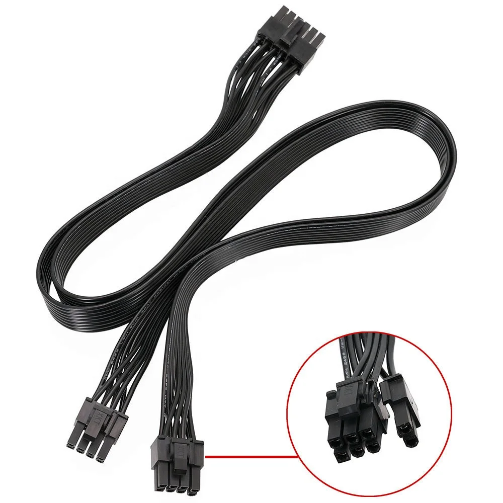 

Module Power Supply 12Pin to Dual 8Pin (6+2Pin) PCI-E Power Cable 60cm 18AWG for Seasonic PSU P-860 P-1000 X-1050, As is shown in the picture