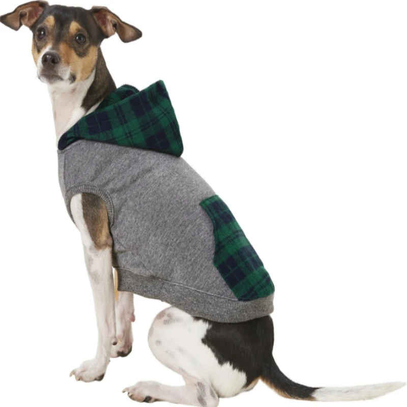 

Dog Hoodie Soft Warm Pet Dog Clothes Apparel for Small Medium Large Dogs Cats Plaid Hoodie, Green, red, blue