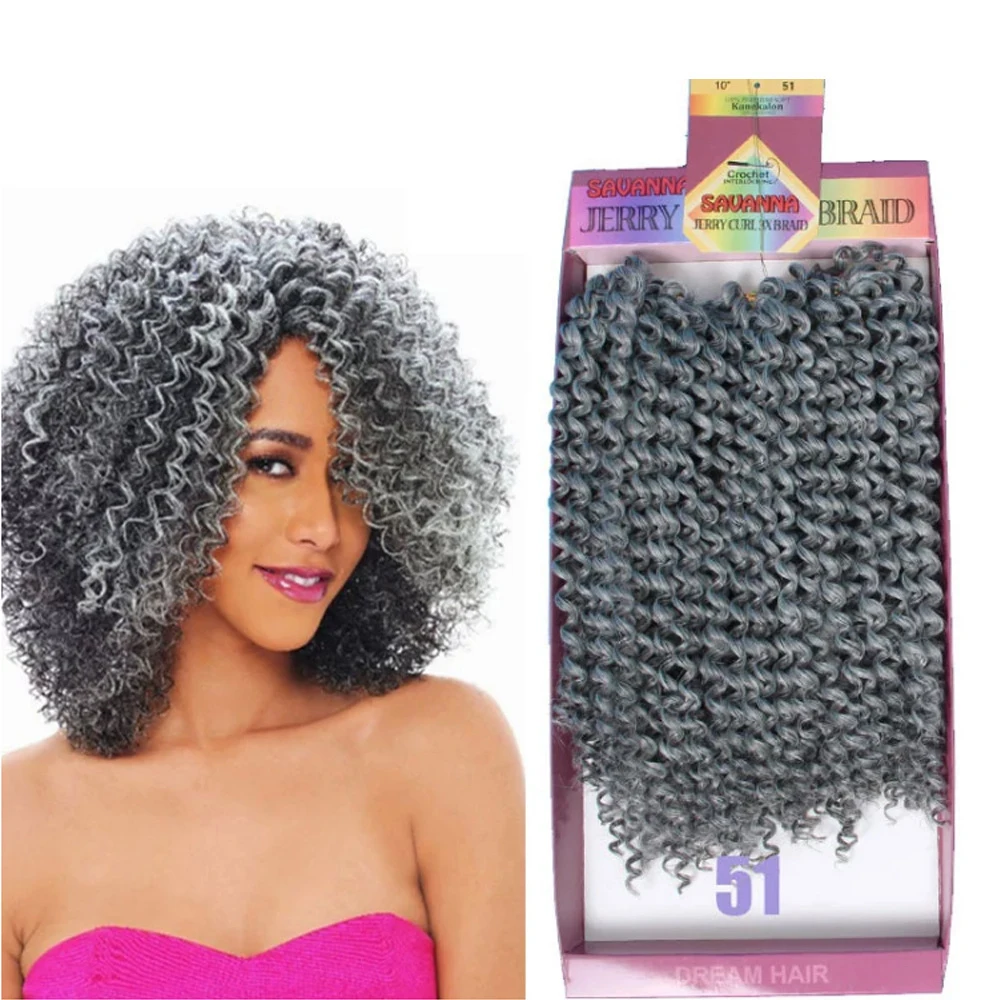 

10 inches 3pcs/pack Savanna jerry curl 3X braid curly synthetic crochet braids marley hair afro kinky marley twist braiding hair