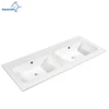 Aquacubic Hot Sales Double Bowl Countertop Bathroom Hand Wash Sink