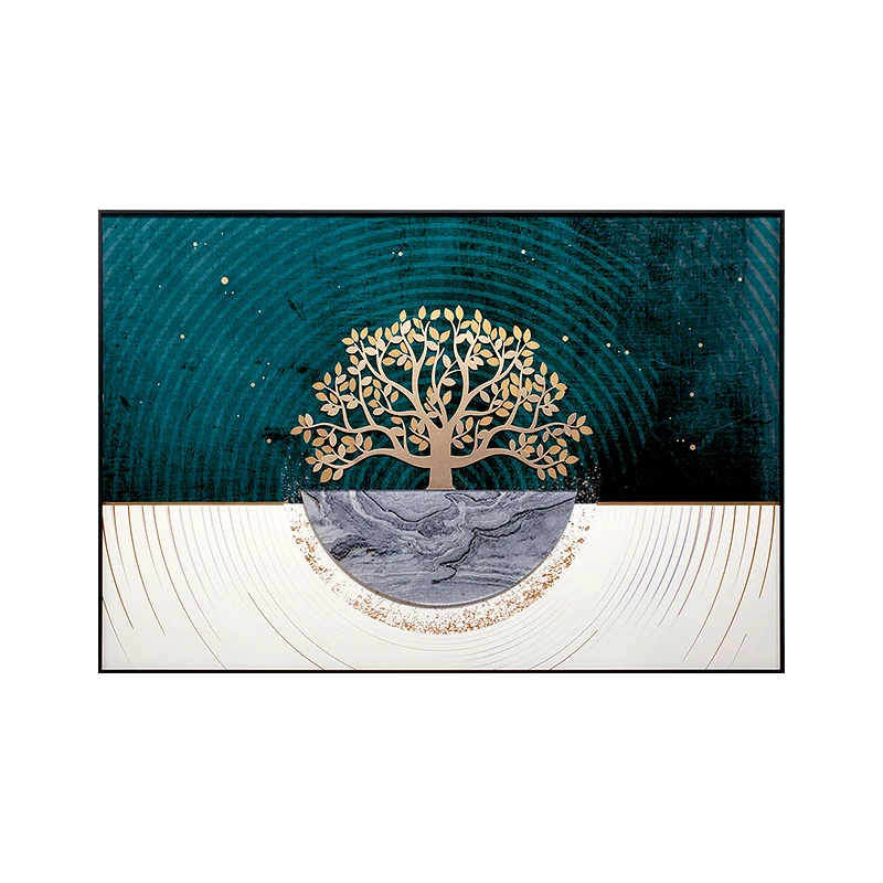 

Decorative Art Custom Photo Wall Hanging Scenery Glass Painting With Aluminum Alloy Frame