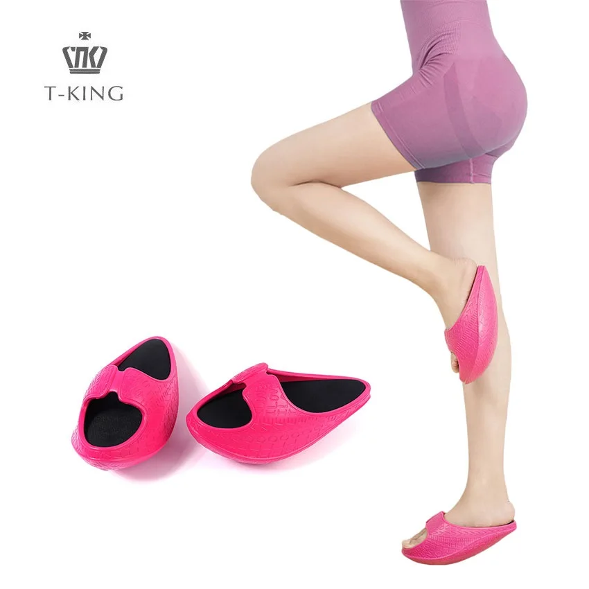 

TKing 2021 New Fitness body Balance Training Sculpting Slippers EVA Legs Slippers Half Palm With Stovepipe Slippers Women, Black,pink,red,green