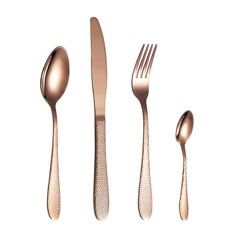

2021 New Light Luxury Style Amazon Sale Stainless Steel Golden Stylish Premium Cutlery Set, Customized color