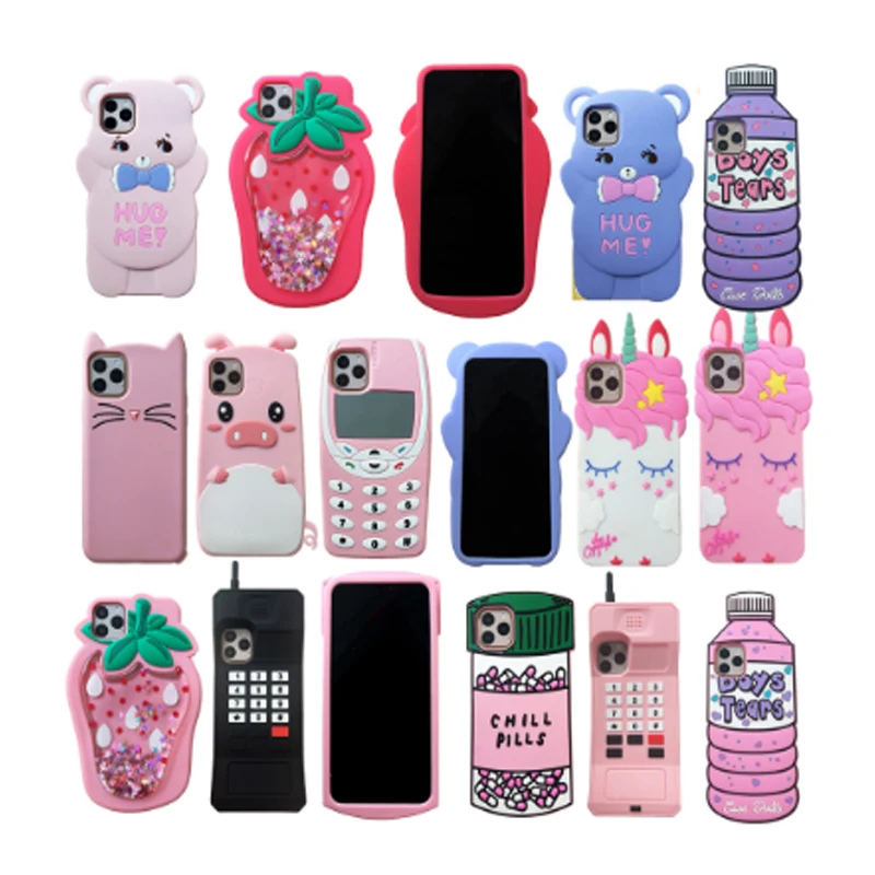 

2021 bes selling Cute Cartoon Design For iPhone X Case Hot Trendy Chic Cool 3D Soft Rubber Silicone Cover For iPhone X, Multi colors