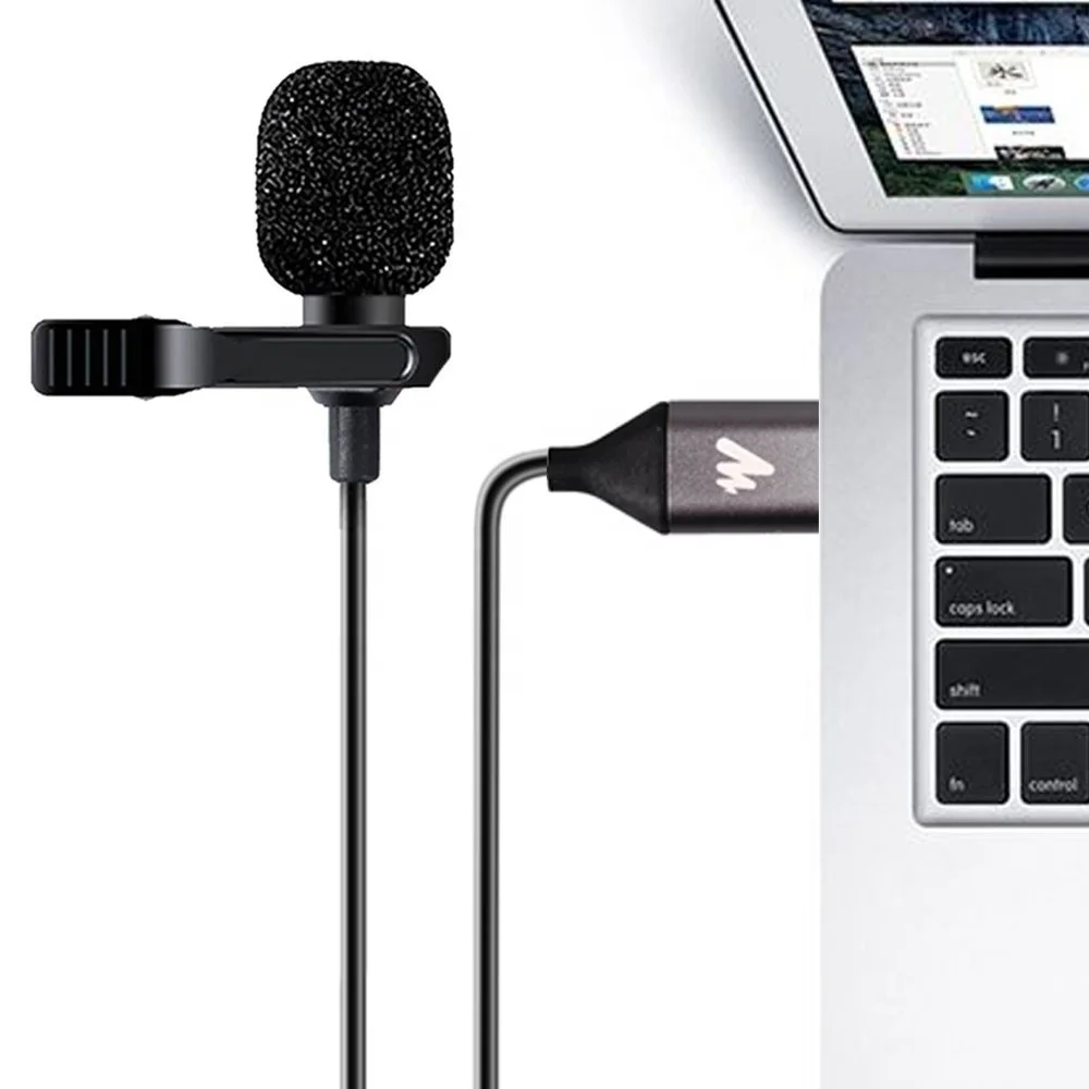 

Hot Sell Portable Omnidirectional Lapel Microphone with Clip Lavalier Mic for computer