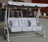 Camping steel with cushion swing chair three seats swing bed double use garden patio outdoor swing