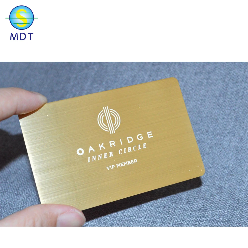 

MDT High-end quality custom gold brushed metal business card