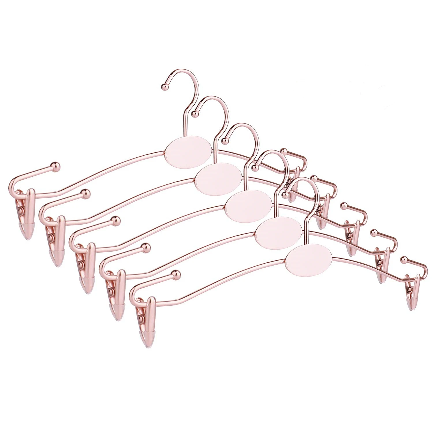 

Custom Logo Rose Gold Metal Clip Bikini Hangers For Display, Gold & rose gold & silver