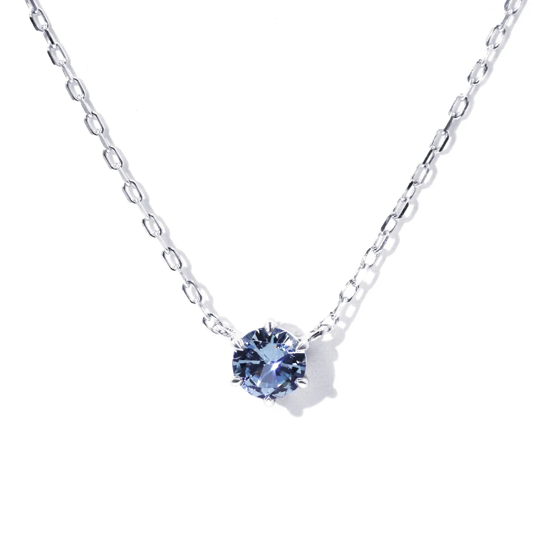 

Tianyu gems yadis jewelry 8.0mm nanosital round cut grey blue 14k white gold engagement necklace for women