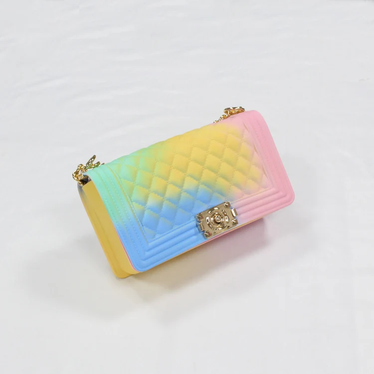 

New summer colorful matte surface PVC lady jelly chain handbag cross-body bags, Can choose