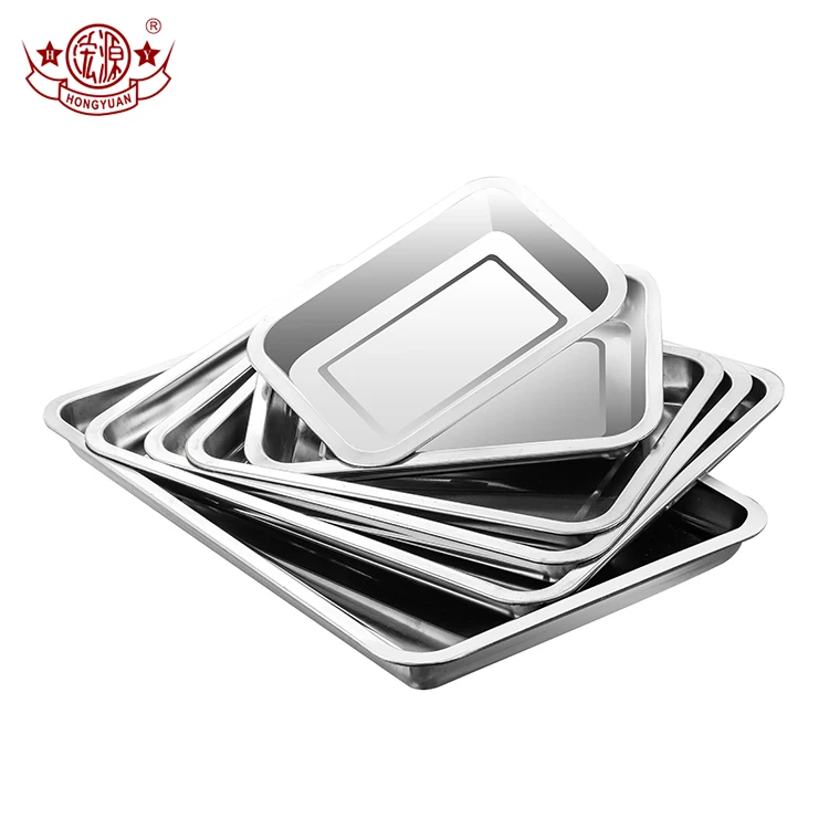 

Factory Direct Square Tray Dinner Food Plate Stainless Steel Serving Plates