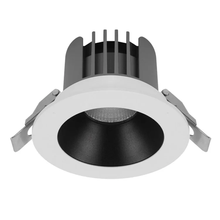 Commercial round adjustable recessed cob black white retrofit outdoor residential ceiling led downlight