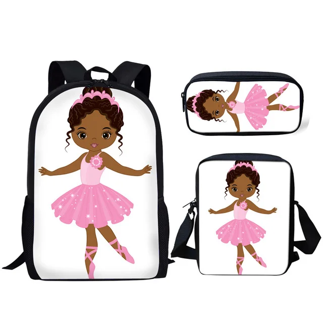

Hot 3D Cartoon Ballet Dancer Print School Bag Set for Teenager Girl Children Travel Bags Laptop Backpack Custom Kids School Bags, Customized your own school backpack