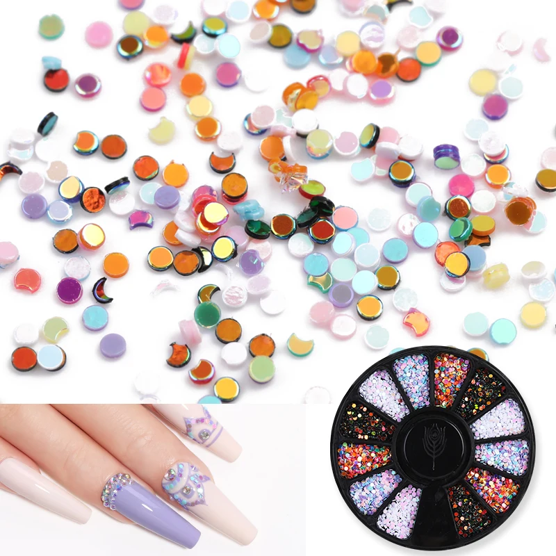 

BORN PRETTY 1.2mm Mixed Color 3D Nail Decoration Colorful Round Wafer DIY Manicuring Nail Art Accessories