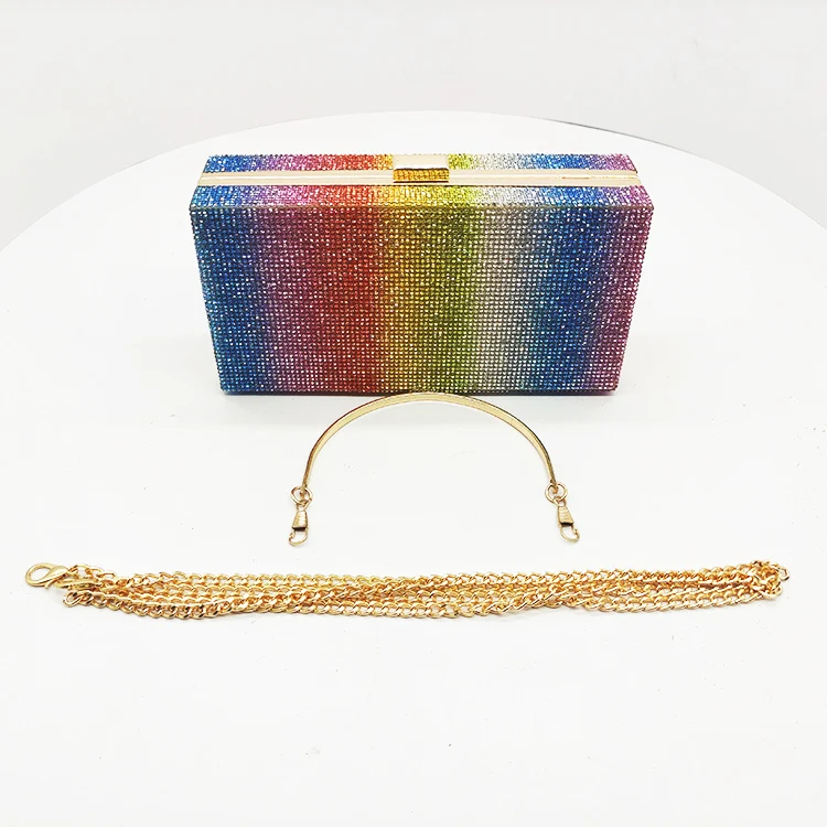 

Wholesale Custom Lady Elegant Evening Bag Pu Glitter Luxury Women Popular Party Evening Handbags For Women, Rainbow
