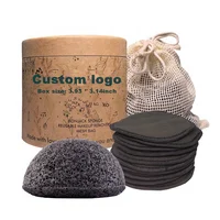 

New Reusable Bamboo Charcoal Fiber Washable Rounds Pads Makeup Remover Cotton Pad Cleansing Facial Pad Tool