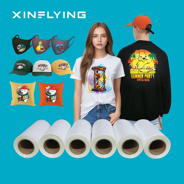 XinFlying Dtf Pet Film 60cm Roll Cold Peel Single Side A1 Print Width for Digital Dtf Printer