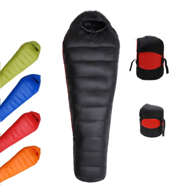 

Outdoor Adult Portable Mummy Down Sleeping Bag Camping Thickened Warm and Minus 40 degrees Cold-Proof Duck Down Sleeping Bag, Customized color