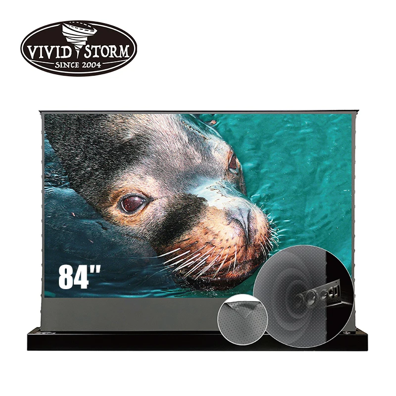 

VIVIDSTORM 84-inch ALR Rollable Screen With Perforate Acoustically Transparent ALR material, Obsidian Ambient Light Rejecting