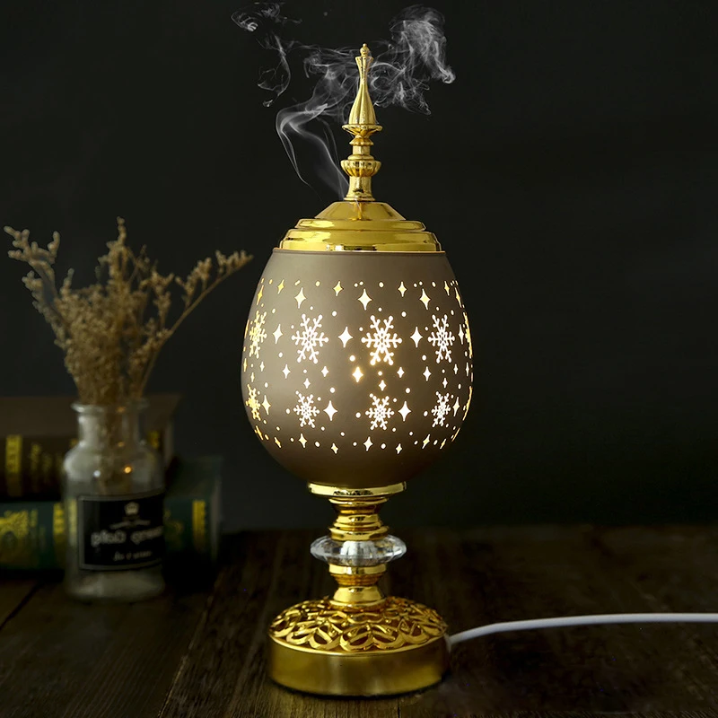 

Eid Mubarak Middle East Style Electroplating Aromatherapy Furnace Muslim Eid Mubarak Vintage Classic Arab Electronic Censer