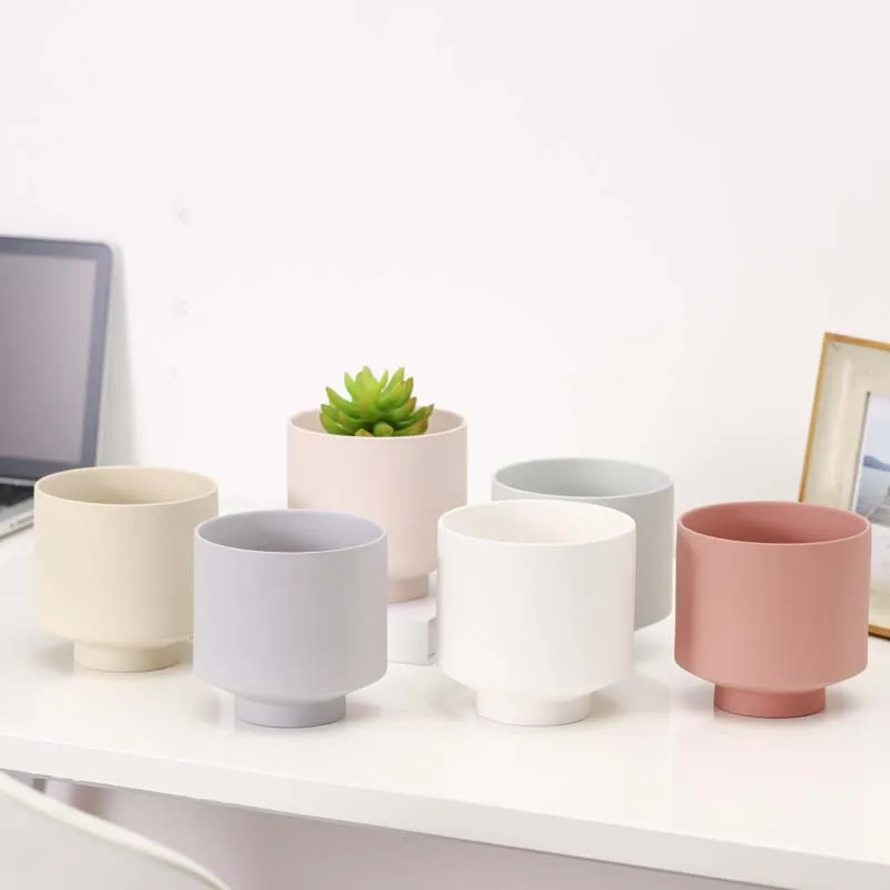 

Matte Eco Friendly Ceramic Large White Decor Ceramic Flower Pots Indoor