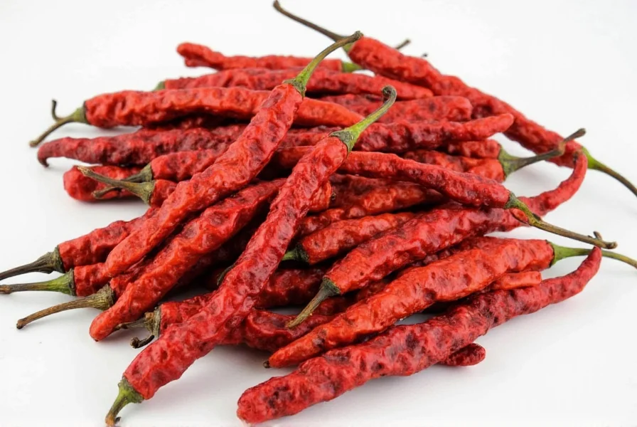 Heat level comparison chart of various dried red chiles