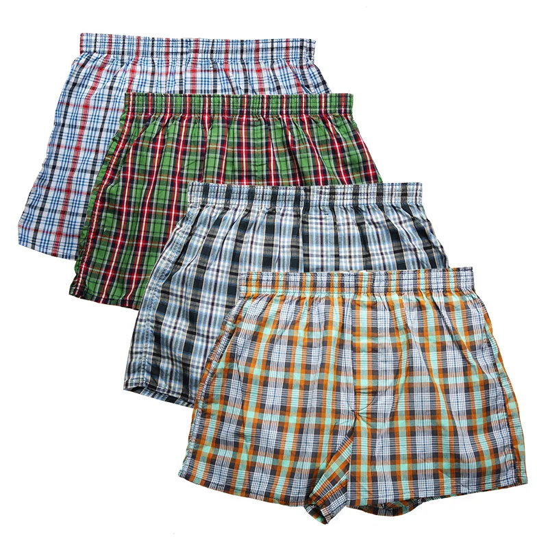 

Homme Plaid Cotton Wholesale Custom Logo High Quality Comfortable Underwear Men's Boxers Briefs Men Brief Shorts, Picture