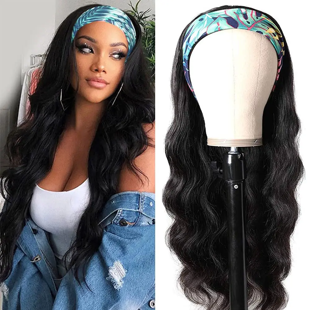 

Headband Wig Body Wave Human Hair Wigs for Black Women Glueless Brazilian Virgin Hair None Lace Front Wigs