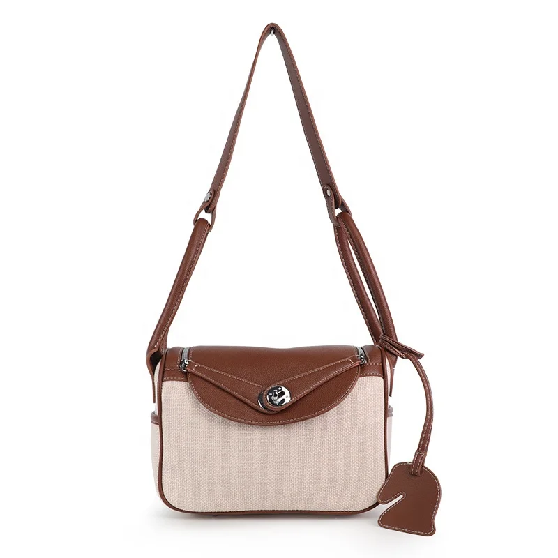 

New Fashion Custom Hand Bags Simple Color Matching Pillow Design Women Canvas Shoulder Bag