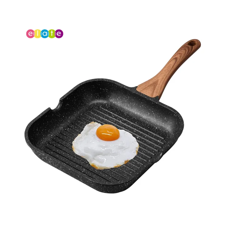 

Pour Spouts Design ESLITE LIFE Cast Aluminum Nonstick 9.5 inch Stove Grill Pan with Induction Compatible, Customized color