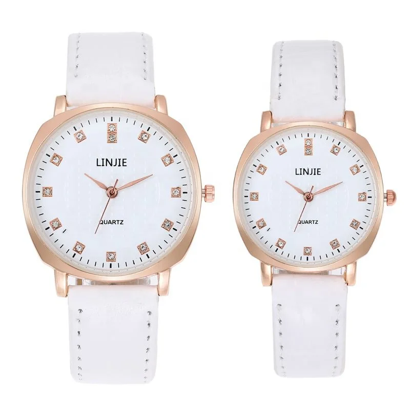 

920493 Fashion Unisex Factory Couple Simple Watch Wholesale Business Style Leather Couple Watch, 10 colors